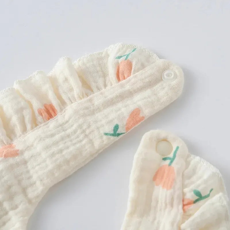 380-Lot de 2 Bavoirs à Bavette pour Bébé – Style Floral avec Volants en Coton Doux