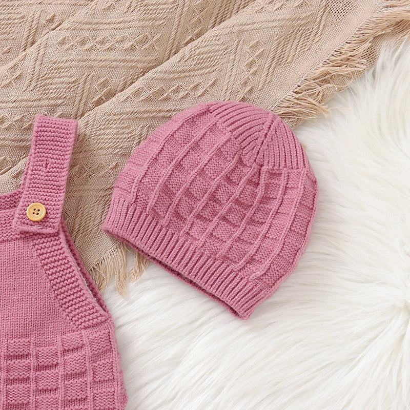 129-Ensemble Rompers et Chapeaux pour Bébés Filles - Élégance et Confort