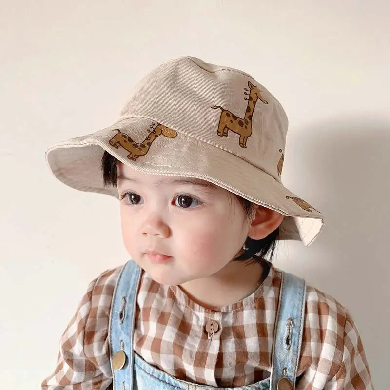 889C-Chapeau en Coton pour Bébé avec Motif Giraffe