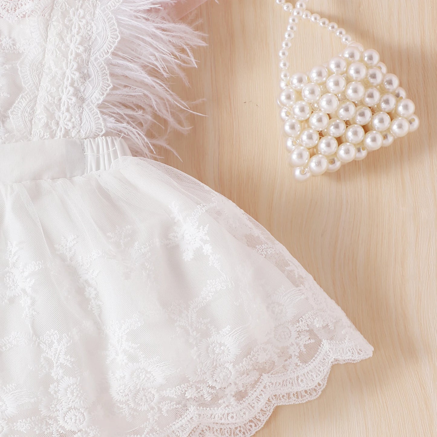 107T-Robe Princesse en Plumes pour Fille