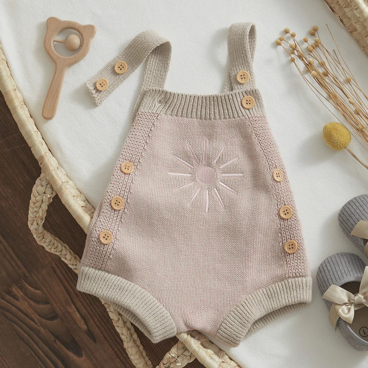 107J-Romper en Tricot "Rayon de Soleil" pour Bébé