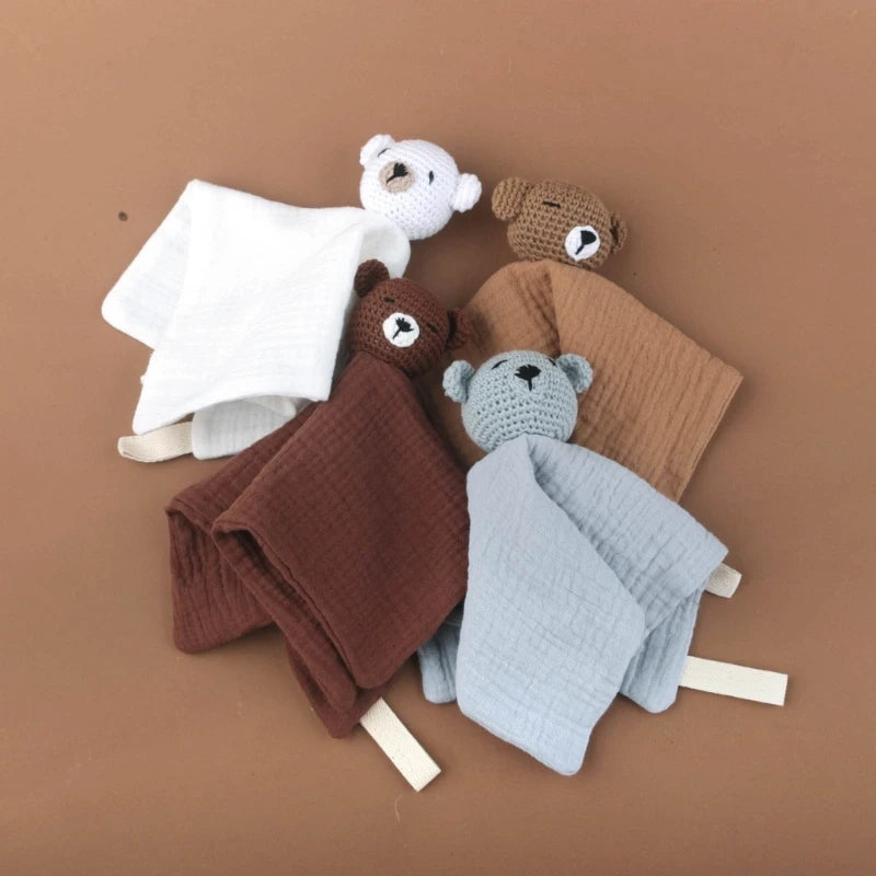 387- Bavoir Apaisant Respirant pour Garçon et Fille - Serviette de Bave pour Bébé avec Design Croche Bébé