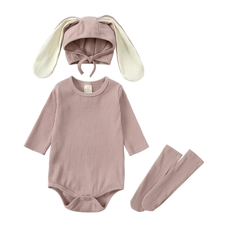 094A- Combinaison Lapin de Pâques 2024 pour Bébé – Ensemble Mignon 0-24 Mois