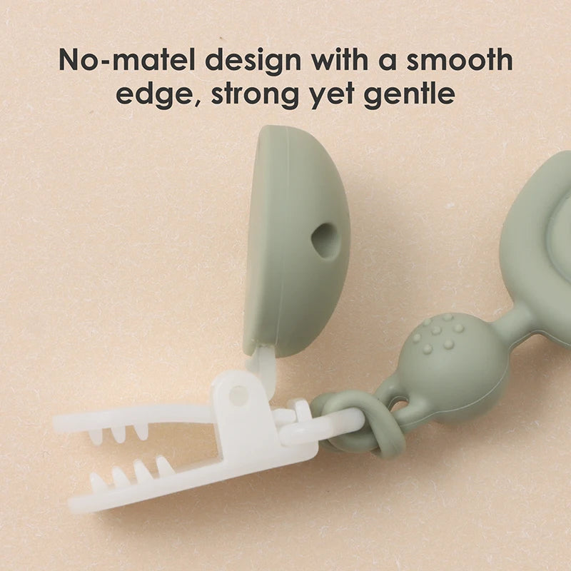 349-Clip de Chaine de Sucette en Silicone pour Bébé – Pratique et Adorable !