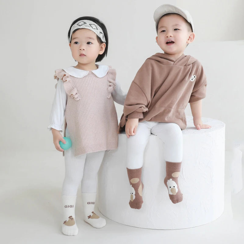 267B- Chaussettes d'Hiver pour Bébé - Lot de 5 Paires Antidérapantes