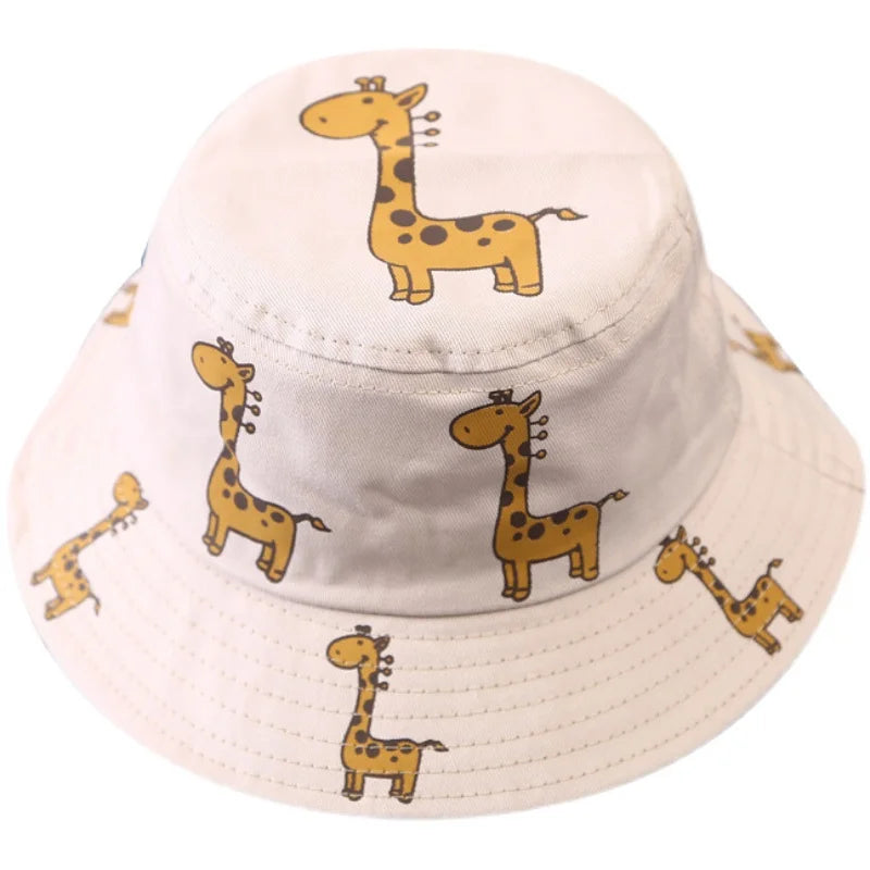 889C-Chapeau en Coton pour Bébé avec Motif Giraffe