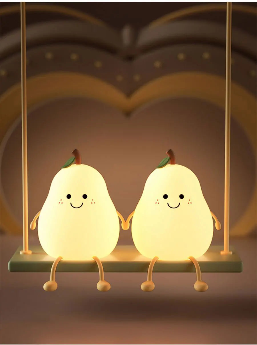 582-Lampe de Nuit LED en Forme de Poire – Un Éclat de Couleur pour les Enfants !