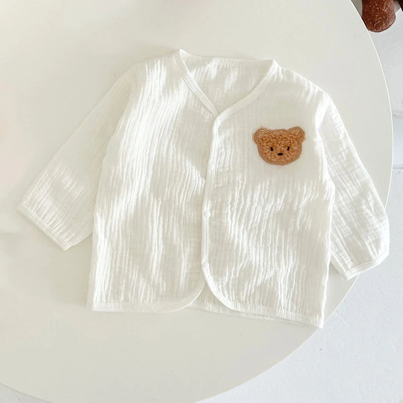 121G-Romper d'Été pour Bébé avec Chapeau – Imprimé Cerise et Ourson