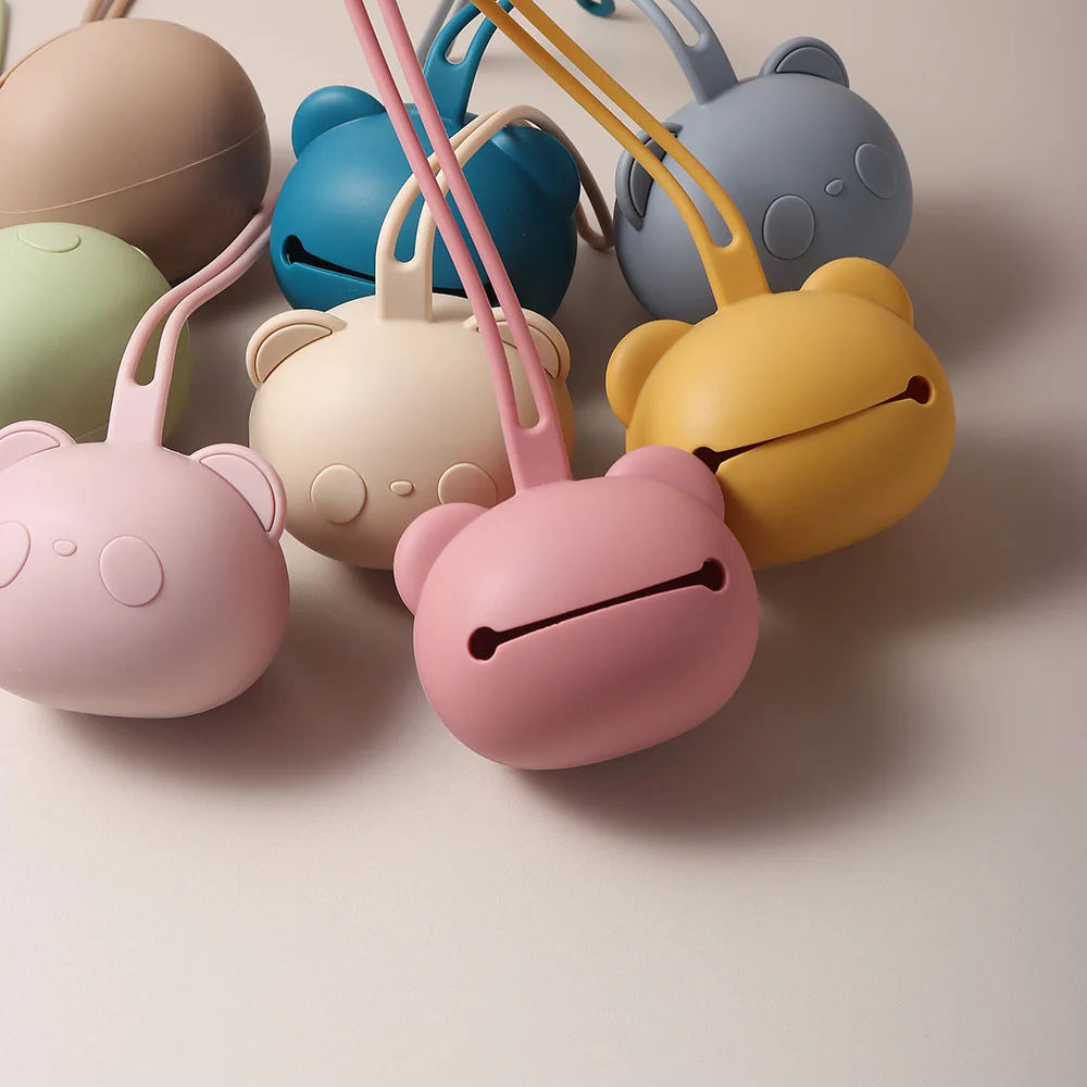 348-Nouveau Porte-Sucette en Forme de Panda – Étui à Tétine en Silicone Épais