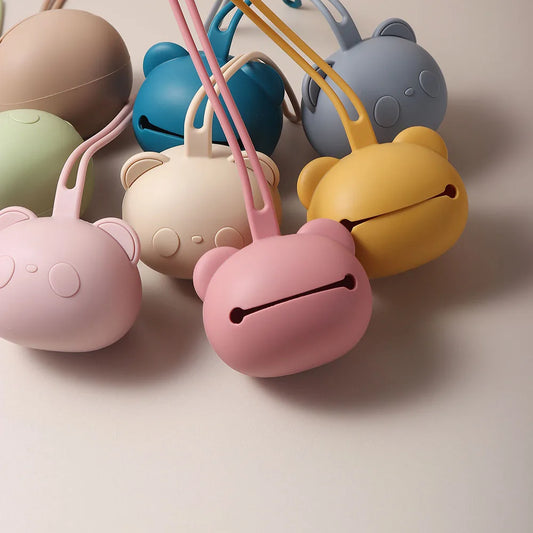 348-Nouveau Porte-Sucette en Forme de Panda – Étui à Tétine en Silicone Épais