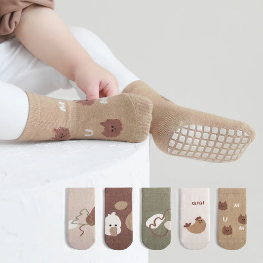 267B- Chaussettes d'Hiver pour Bébé - Lot de 5 Paires Antidérapantes