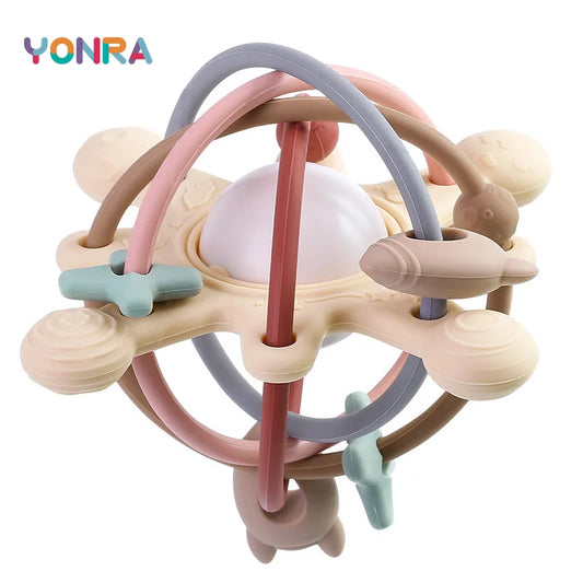 358-Hochet et Anneau de Dentition Sensoriel – Jouet Montessori en Silicone
