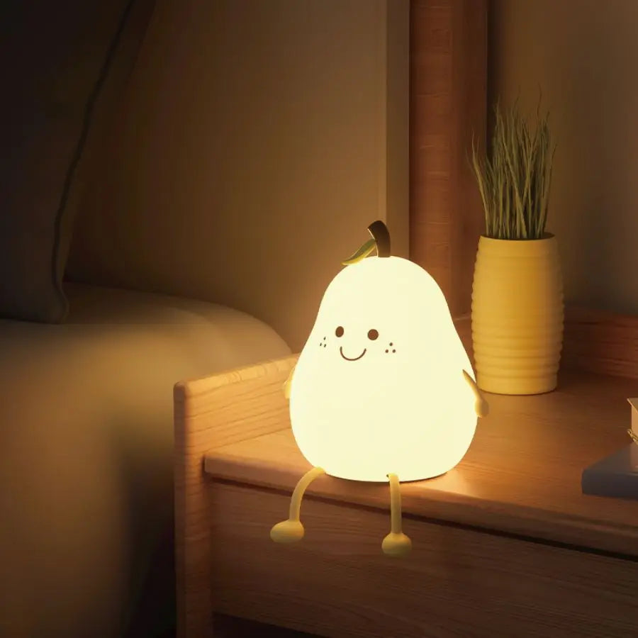582-Lampe de Nuit LED en Forme de Poire – Un Éclat de Couleur pour les Enfants !