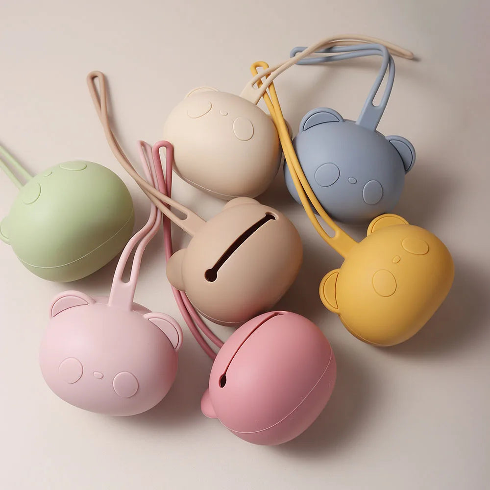 348-Nouveau Porte-Sucette en Forme de Panda – Étui à Tétine en Silicone Épais