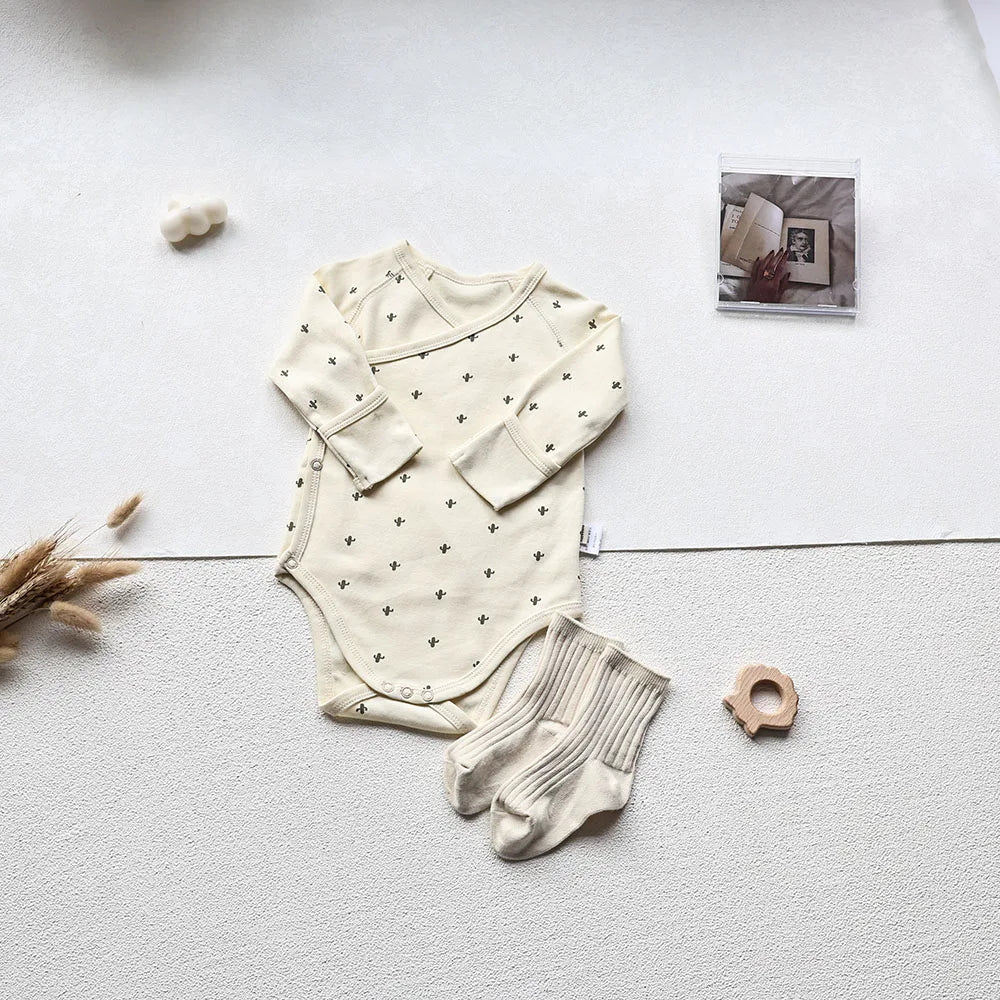 098- Bodysuit en Coton Long à Manches Longues pour Bébé - Confort et Style au Quotidien