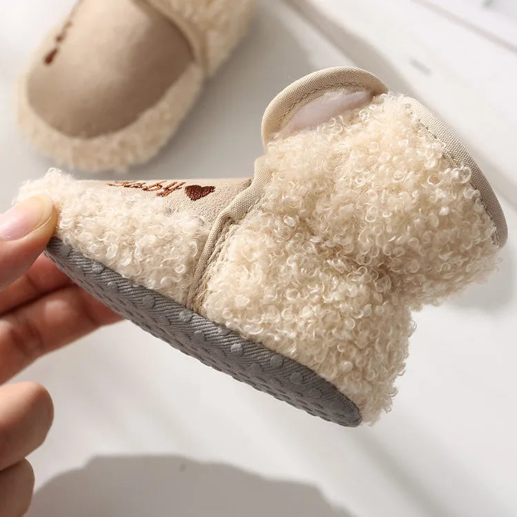 098D-Bottes de Neige Douillettes pour Bébé – Chaussons Antidérapants