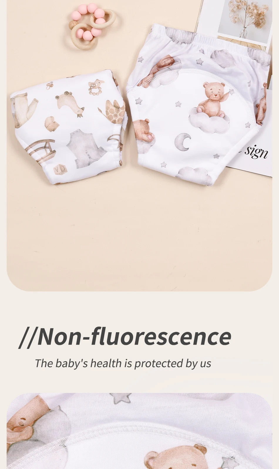 287-Happyflute 2 Pièces / Set de Couches Lavables pour Bébé en Polyester