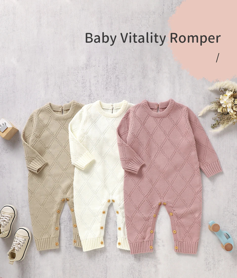 070-Rompers en Tricot pour Bébé - Élégance et Confort pour Toutes les Saisons