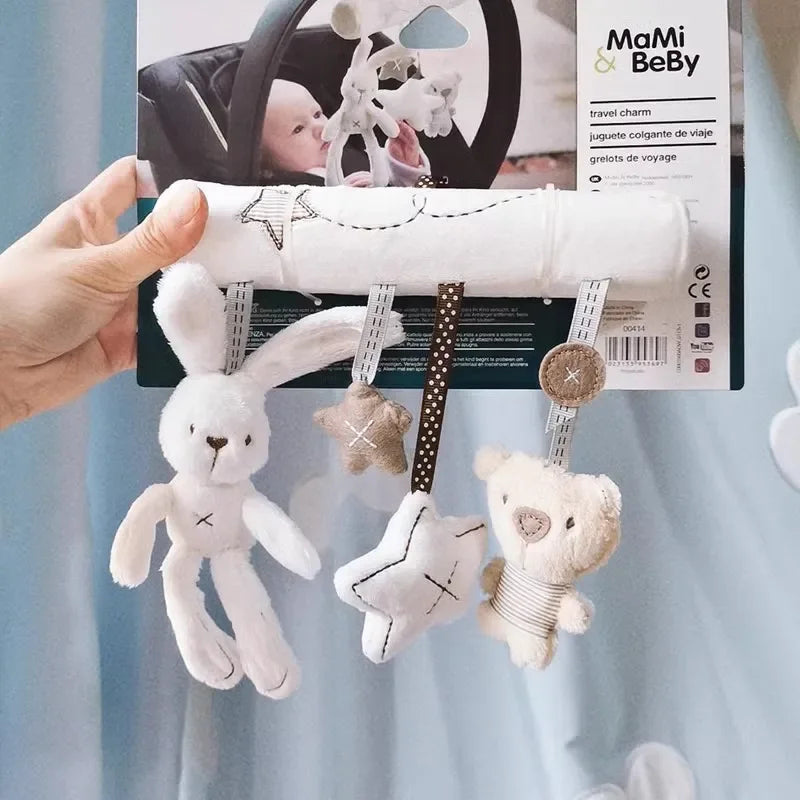 390-Jouet de Poussette en Peluche – Lapin Spiralé Adorable pour Bébé !