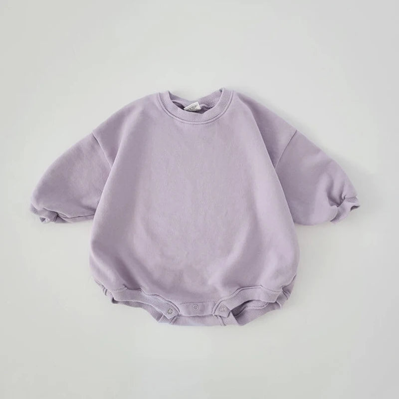 070C-Combinaison Oversize Bébé – Sweatshirt Romper en Coton pour Nouveau-né et Enfant