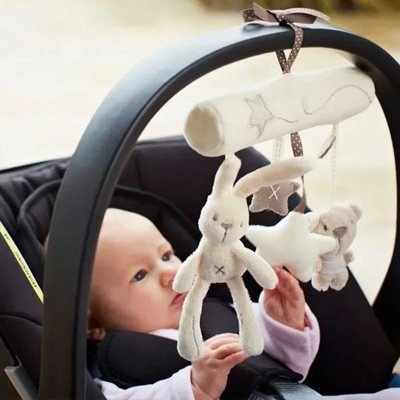 390-Jouet de Poussette en Peluche – Lapin Spiralé Adorable pour Bébé !