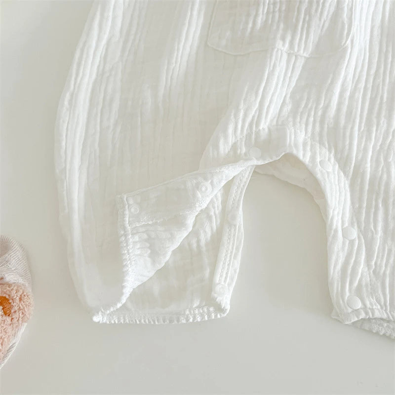 121G-Romper d'Été pour Bébé avec Chapeau – Imprimé Cerise et Ourson