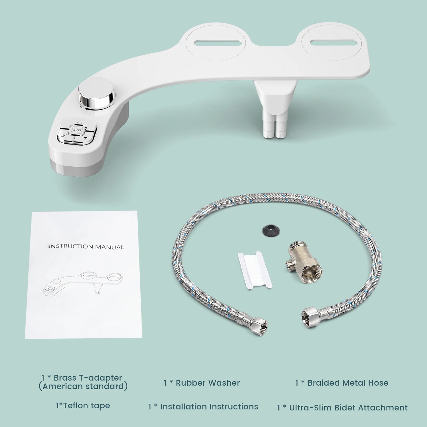 985-Bidet SAMODRA à Bouton - Non-Électrique avec Double Buse Auto-nettoyante (Lavages Frontal et Arrière)