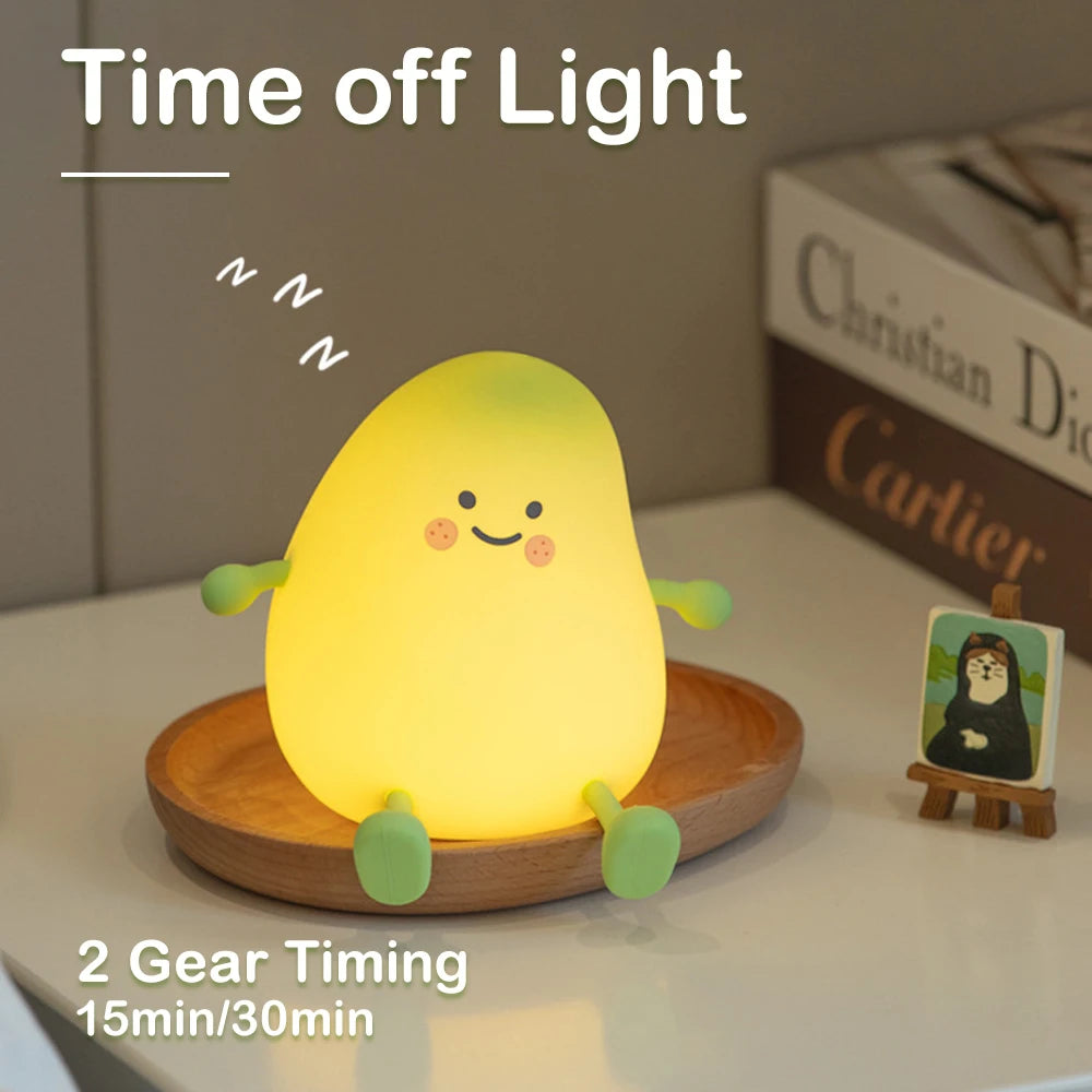 582-Lampe de Nuit LED en Forme de Poire – Un Éclat de Couleur pour les Enfants !