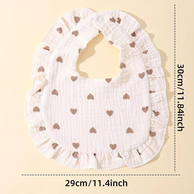 380-Lot de 2 Bavoirs à Bavette pour Bébé – Style Floral avec Volants en Coton Doux