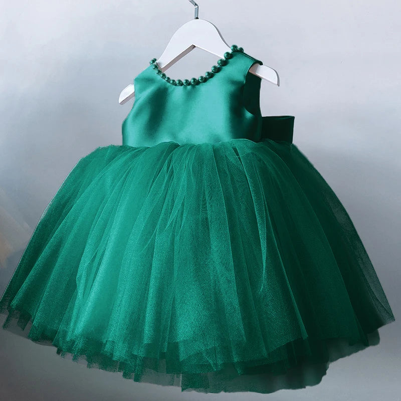 109A-Robe de Baptême Fille avec Nœud : Élégance et Confort pour les Moments Spéciaux de Votre Petite Princesse