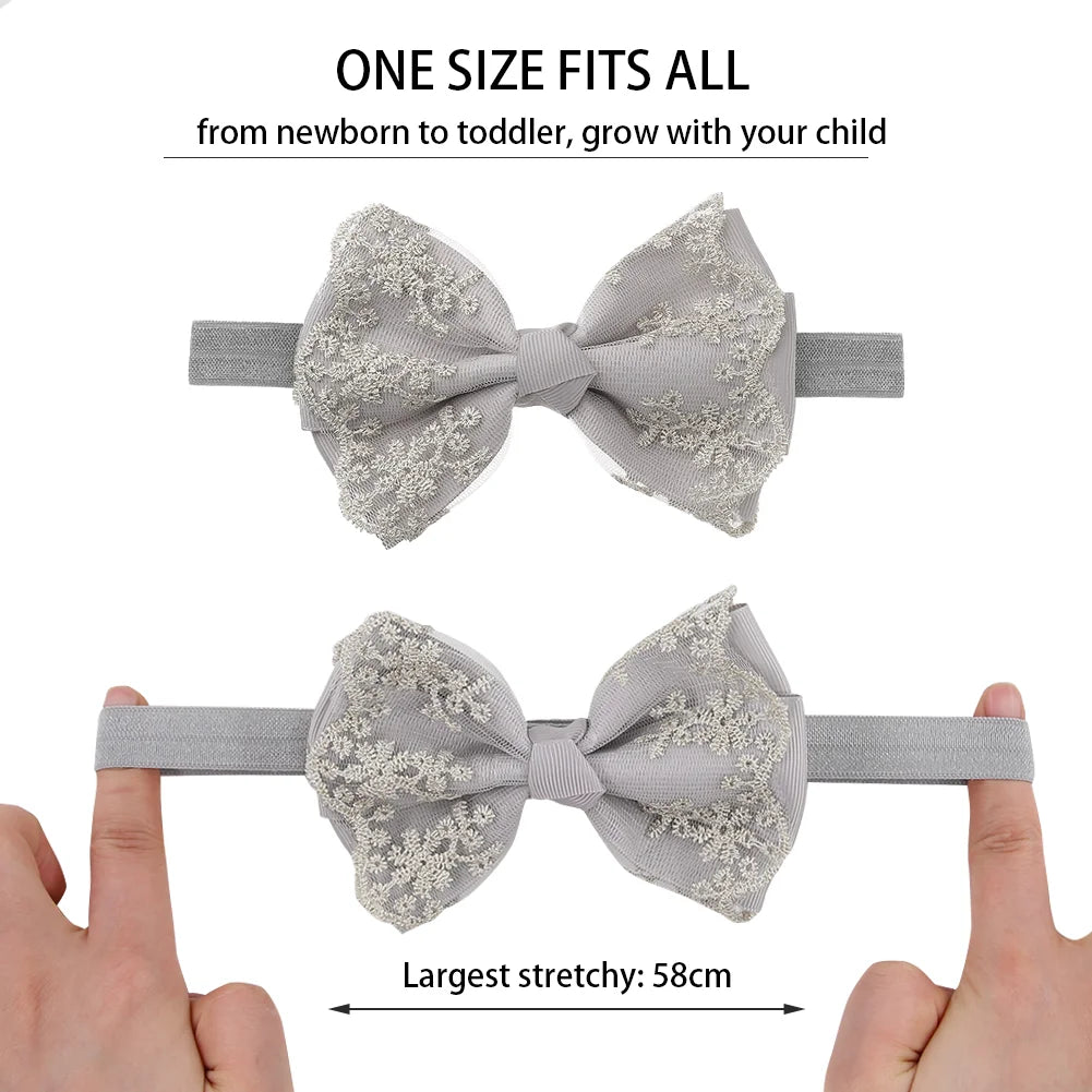 117-Ensemble de 3 Paires de Chaussettes à Volants pour Bébé avec Bandeau en Dentelle