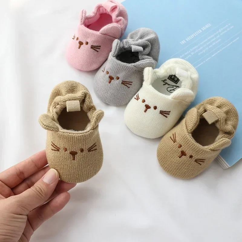 091A-Newborn Baby Crib Shoes - Premiers Pas Antidérapants pour Garçons et Filles