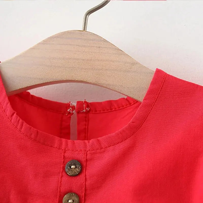 113D-Robe Fleurie d'Été pour Bébé Fille – Sans Manches avec Chapeau de Soleil