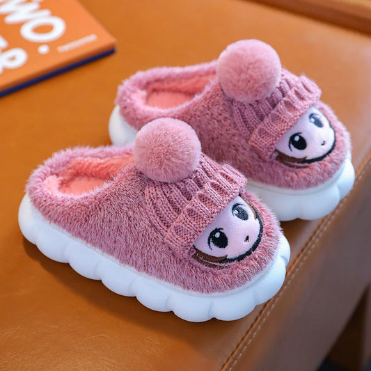 256-Chaussons en Coton Antidérapants pour Filles - Hiver Douillet et Amusant