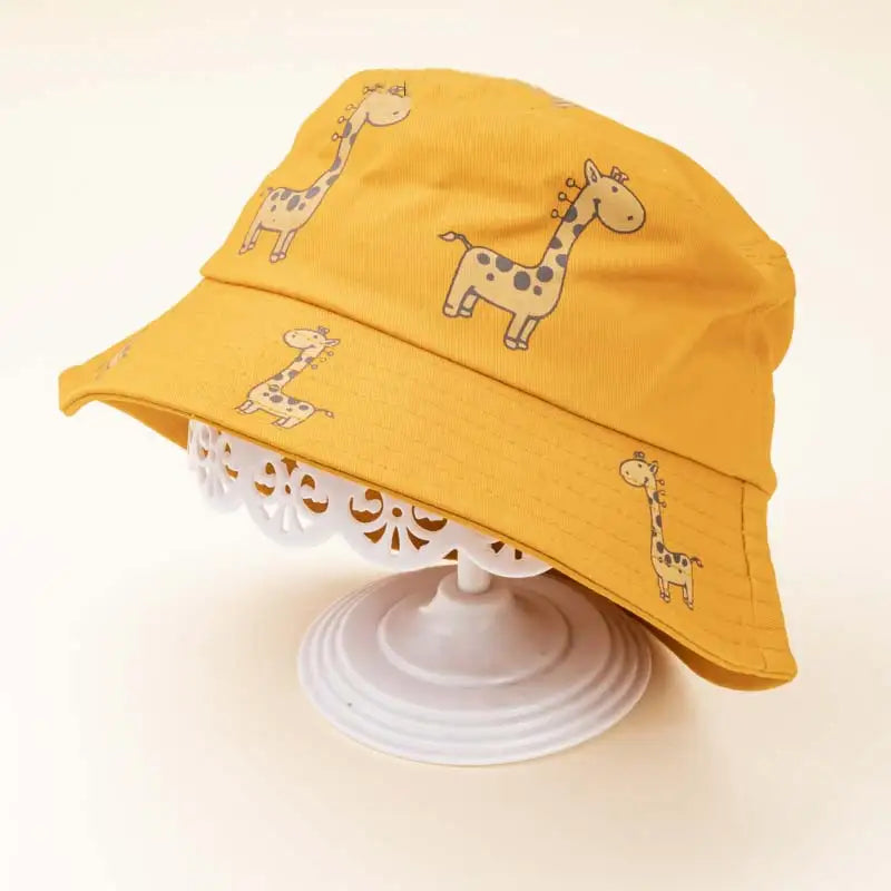 889C-Chapeau en Coton pour Bébé avec Motif Giraffe