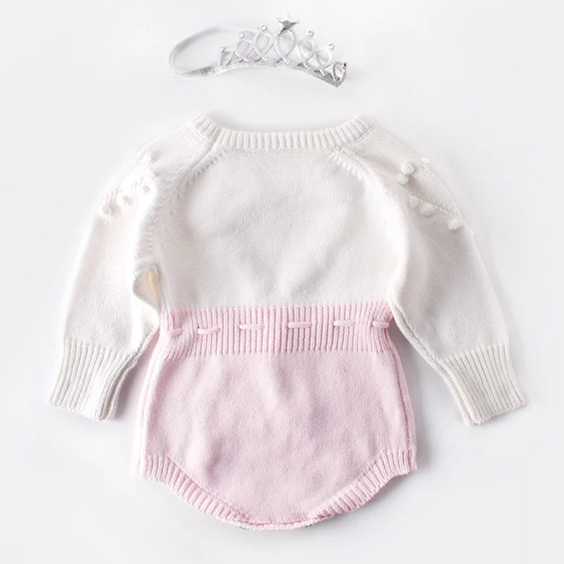 107Q-Jumpsuit en Tricot pour Bébé Fille - Cœur Aimant