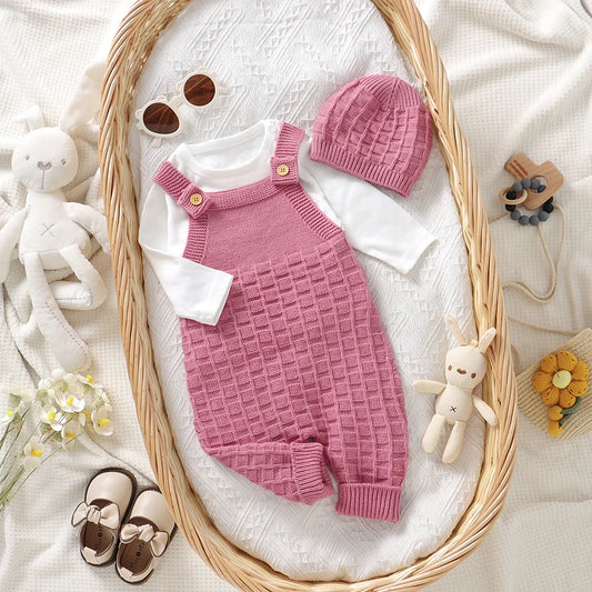 129-Ensemble Rompers et Chapeaux pour Bébés Filles - Élégance et Confort