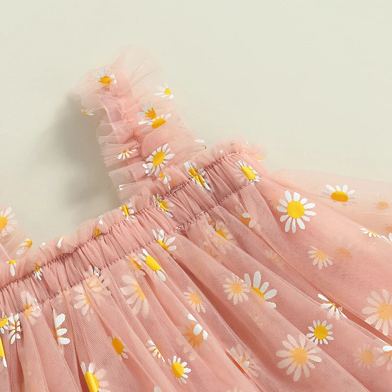 113A-Robe d'Été à Tulle pour Filles (7 mois à 6 ans)