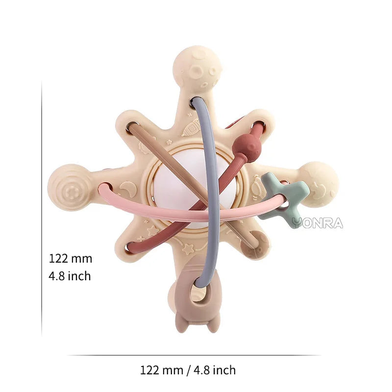 358-Hochet et Anneau de Dentition Sensoriel – Jouet Montessori en Silicone