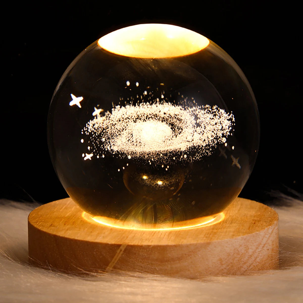 578-Lampe de Nuit LED Galaxy Crystal Ball – Éclairez Votre Univers !